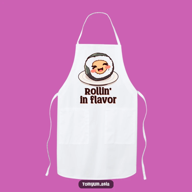 Funny Kawaii Sushi Roll Wink Apron: Cook with a Smile