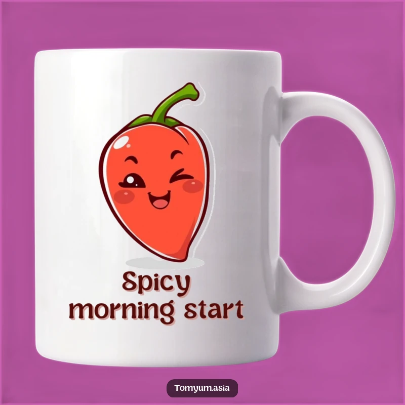 Funny Kawaii Chili Pepper Wink Mug: Spice Up Your Day