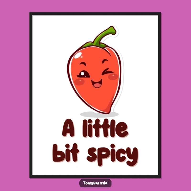 Funny Kawaii Chili Pepper Wink Digital Art: Instant Spicy Decor