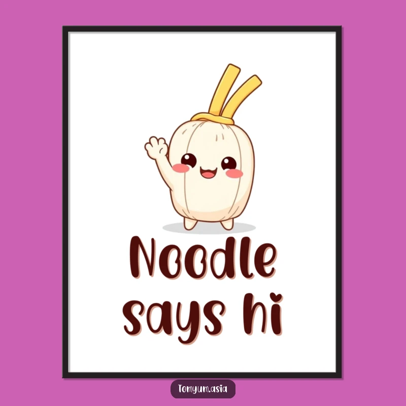 Funny Kawaii Noodle Wave Poster: Decorate with Happiness