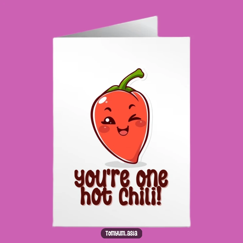 Free Printable Congrats Card: Witty Kawaii Chili Pepper Wink for Spicy Success