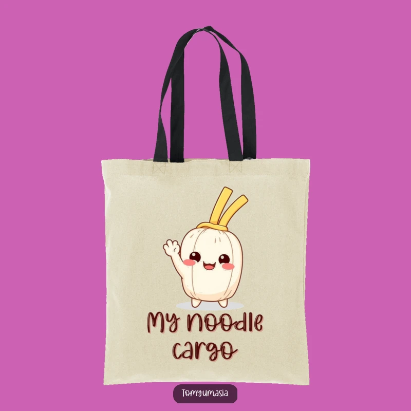 Funny Kawaii Noodle Wave Tote Bag: Carry Your Cheer