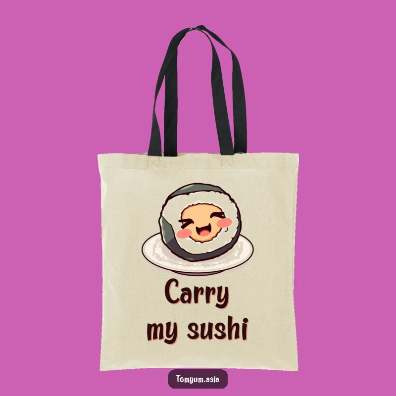 Funny Kawaii Sushi Roll Wink Tote Bag: Carry Your Laughs in Style